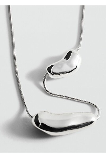 MANGO Woman Asimetrik metal parçalı kolye