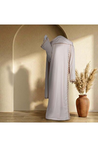 Melen Prayer dress with embroidered placket - Noor - Beige