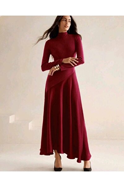 Azyaa Al-Amira Women's midi dress with a high neck and long sleeves - elegant...