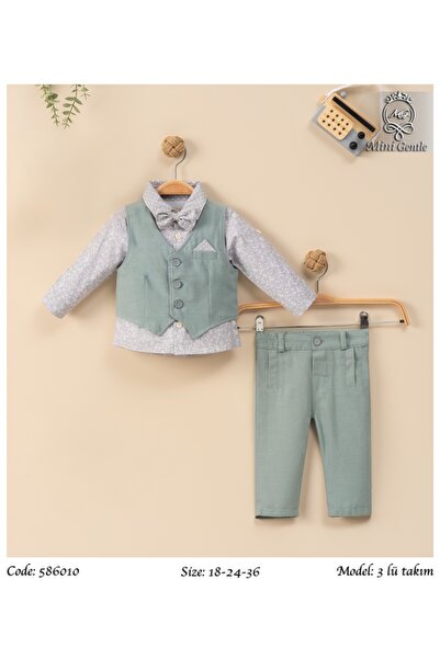 Baby shine Luxurious Turkish boys' set made of natural cotton and linen - 4 p...