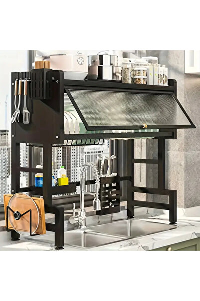 SHOPPINO Dish Organizer With Adjustable Stand, Sturdy Construction