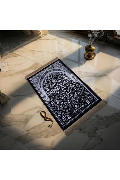 Melen Turkish prayer rug – Istabraq – Black – Gray