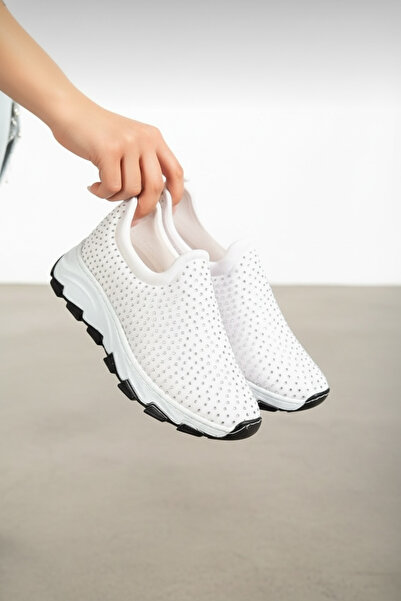 Adım Dünyası Women's Black Laceless Casual Shoes – Perforated, Breathable, Co...