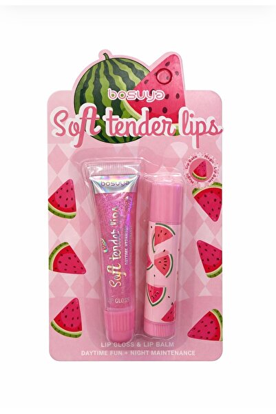 Bosuya ملمع و مرطب شفاة بخلاصة ( البطيخ ) يمنع الجفاف والتشقق