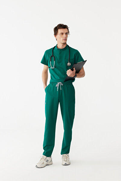 SAR UNIFORM Quantum Alpine Green Hakim Yaka Likralı Hemşire Ve Doktor Forması...