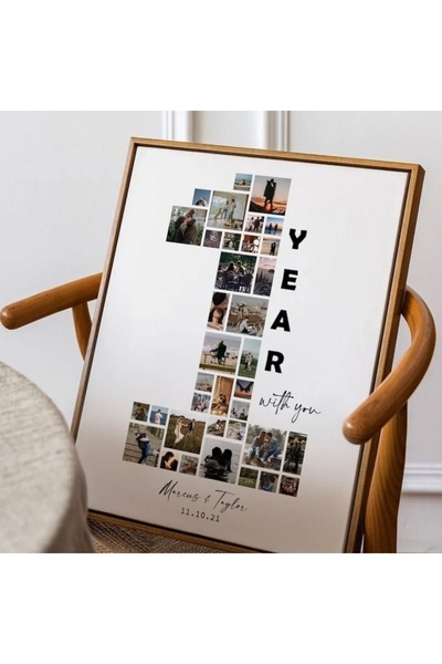 MODUS Kişiye Özel Fotoğraf Kolajlı Yıl Dönümü Çerçevesi