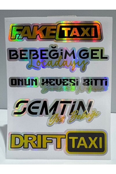 vizyon360dijital Hologram Kart Araba Arka Cam Yazıları 1 Adet Hologramlı Yeni...