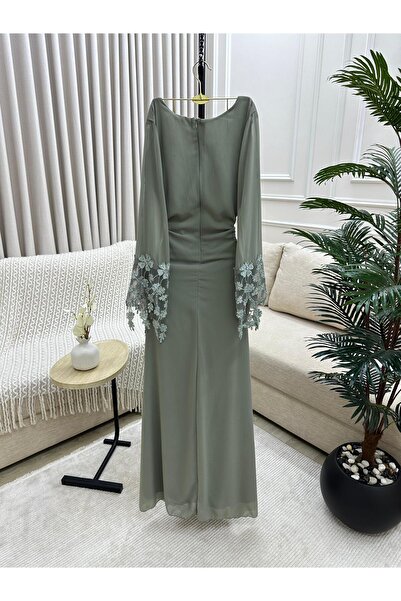 Azyaa Al-Amira Modern chiffon kaftan with luxurious hand embroidery - availab...