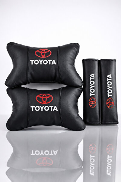 FRTOTO Toyota Oto Koltuk Boyun Yastığı Ve Emniyet Kemer Pedi 2'li Set Ortopedik
