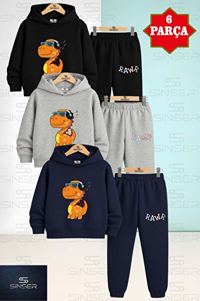 SS SİNSER Set de trening unisex pentru copii RAWR DINO ORANGE 3LU cu hanorac ...
