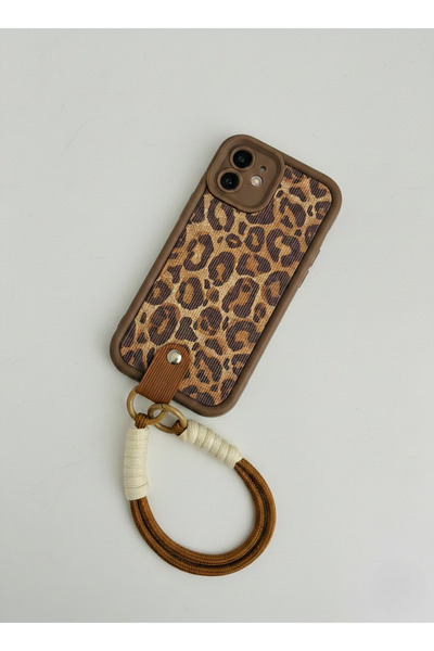 OSG iPhone 12 Uyumlu Leopar Desenli Bileklikli Premium Kamera Korumalı Telefo...