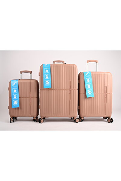 MAC CENTER 4-piece hard-shell luggage set – 360° wheels – security lock – lux...