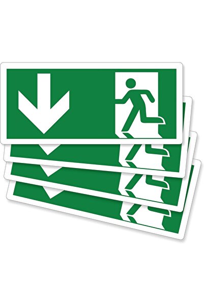 Dotail Set of 4 emergency exit stickers, Pubblimania, self-adhesive PVC, gree...