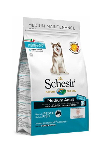 Schesir Dog Dry Food Maintenance Fish-Medium 3Kg[Weight - 3kg]