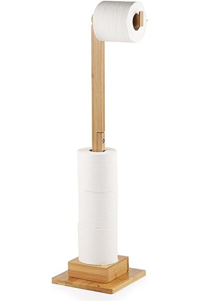 Dotail Ecooe bamboo toilet paper holder, storage, capacity 6 rolls, no drilli...
