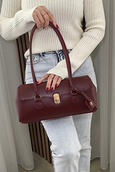 Fibag Women's Burgundy Hand and Shoulder Bag - Stylish Daily Model