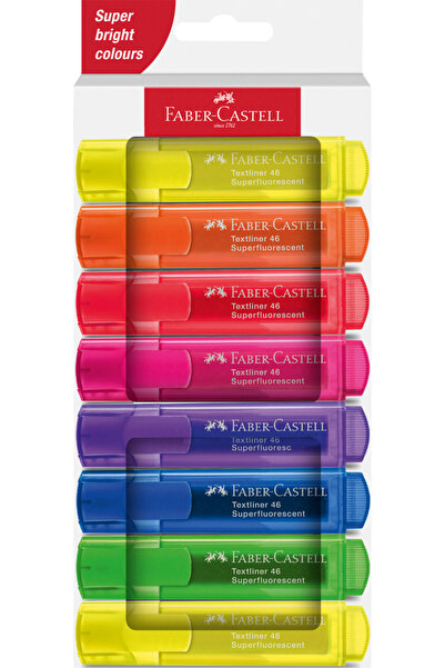 Faber Castell Комплект текстови маркери 8 суперфлуоресцентни 1546 картонена к...