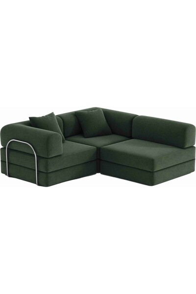 Mat NERA SERİSİ FİTİLLİ KADİFE KÖŞE KOLTUK, İKİ BÜYÜK YER YATAĞI, CIRTBANT BA...