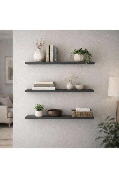 Gold Ban-yom 3'LÜ DUVAR RAFI 50x11 MDF Antrasit