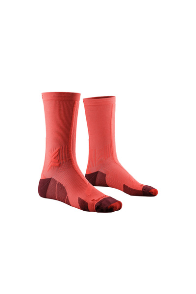 X Bionic TRAILRUN DISCOVER CREW UNISEX SOCKS FLUO RED/NAMIB RED