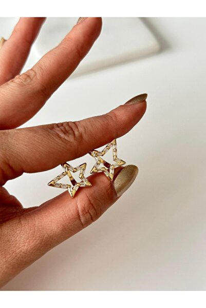 AlminaMia سلسلة CMJEWELRY من الأقراط المرصعة بالزجاج والفصوص على شكل نجمة - ل...