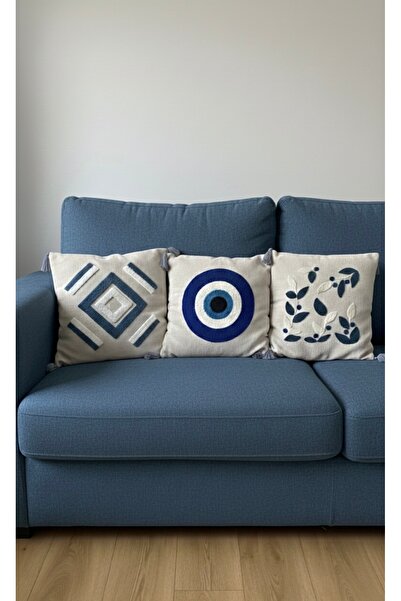 Home Nazar boncuklu punch Kirlent kılıfı