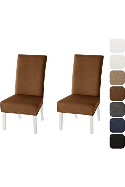 Dotail Set of 2 MIULEE chair covers, elastic velvet, washable and removable, ...