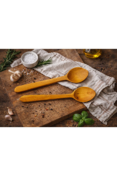 seymenbıçakçılık Handmade Trabzon Boxwood Spoon Set of 2, Large and Small, Na...
