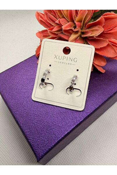 XUPING JEWELRY أقراط فولاذية صغيرة مربعة الشكل مرصعة بحجر الزركون