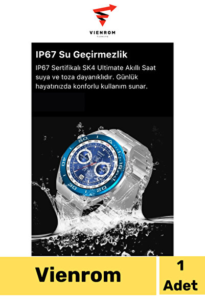 Vienrom #AkıllıSaat IOS Android Uyumlu Akıllı Saat SK4 Ultimate HD Oval Ekran...