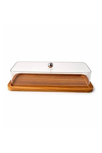 Generic Wooden Serving Tray with Acrylic Cover 38×15 cm