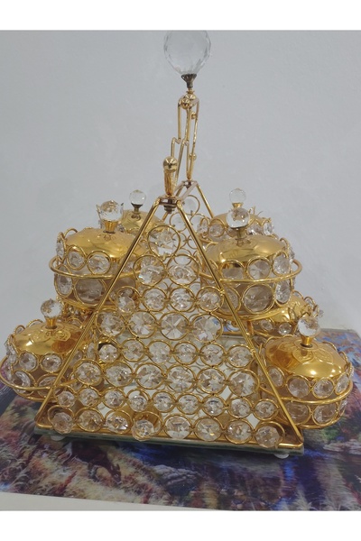 Tohfah طقم ضيافة كريستال ذهبي فاخر