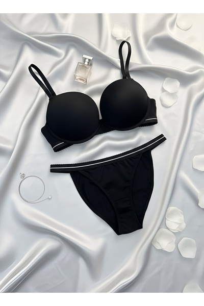 Maly Love Women's Black Supportive Bra Panty Set |   Soft Texture, Stylish an...