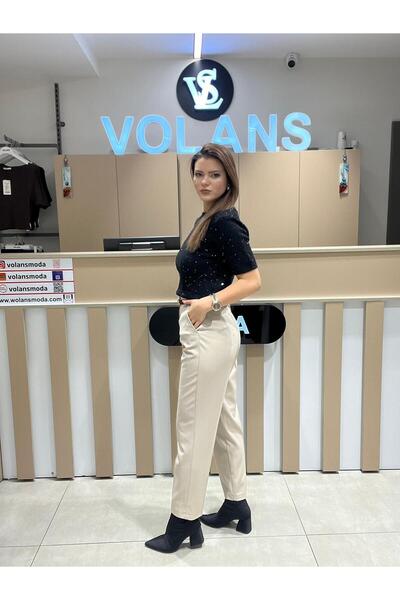 Volans Moda 72239 بنطلون عالي الخصر بحزام