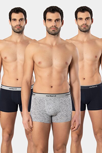 Cacharel 3 Pieces 95% Cotton 5% Lycra Patterned Men's Boxers