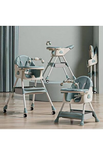 kinderplay Scaun de bebeluși verde multifuncțional reglabil cu tavă