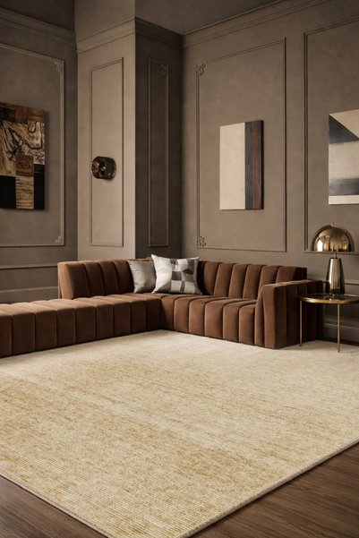 Vog Halı Loft El Emeği Düz Kolay Temizlenen Vizon Salon Halısı Lyocell, Hav V...