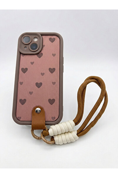 OSG iPhone 15 Uyumlu Leopar Desenli Bileklikli Premium Kamera Korumalı Telefo...