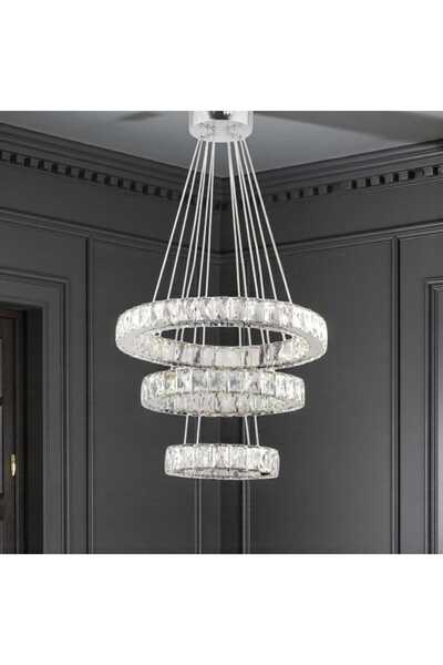 Elizim Home Lighting Kristal taşlı uzaktan kumandalı ledli avize