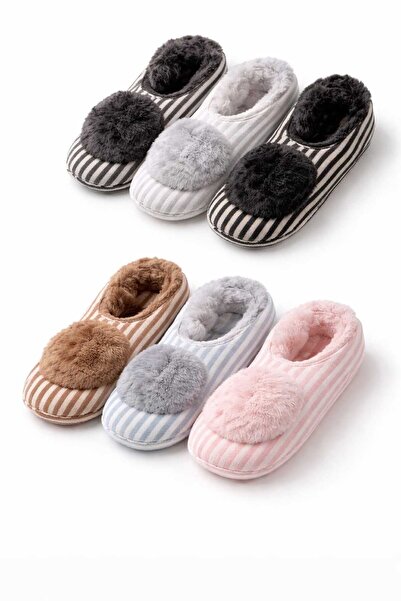 Genaric Three pairs of striped fur house socks for women – warm and comfortab...