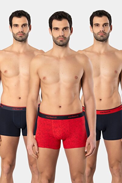 Cacharel 3 Pieces 95% Cotton 5% Lycra Patterned Men's Boxers