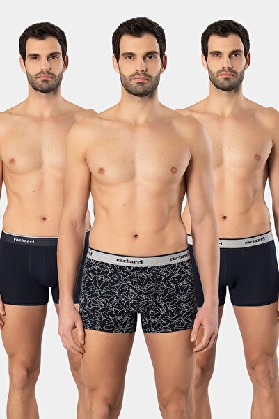 Cacharel 3 Pieces 95% Cotton 5% Lycra Patterned Men's Boxers