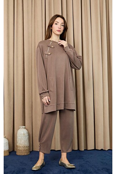 Puane Women's Collar Zipper Detailed Suit