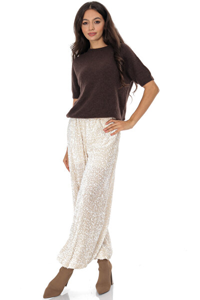 ROHBOUTIQUE Women's harem pants with sequins in Cream