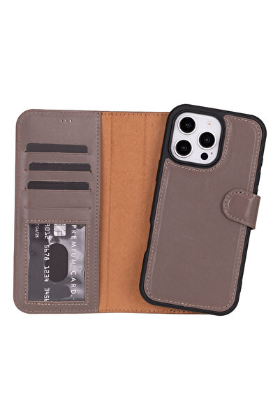 buğrahayalin iPhone 16 Pro Max Compatible Genuine Leather Handmade Wallet Cas...