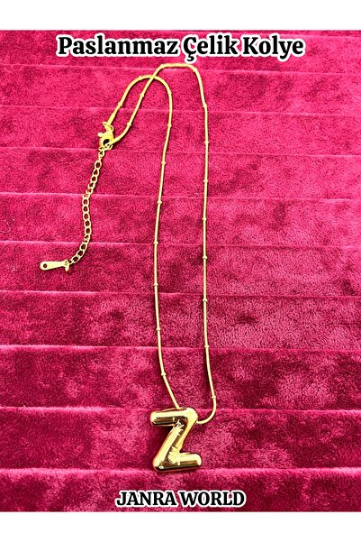 JANRA WORLD Balon Harfli Paslanmaz Çelik Kadın Kolye Harfli Kolye Sevgililer ...