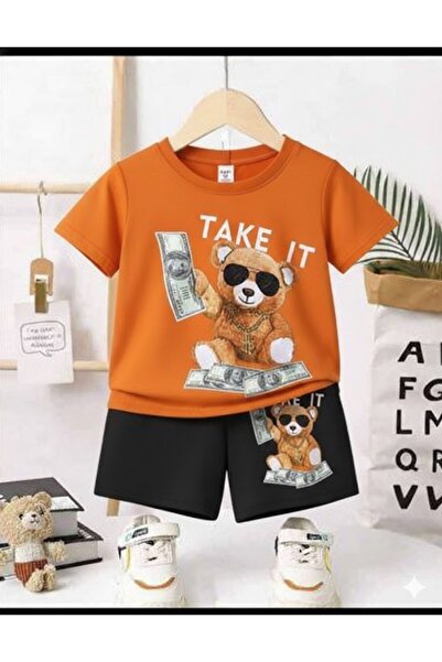 Nice Clothes Children's Tracksuit Set Hooded Unisex Take a Bear Print