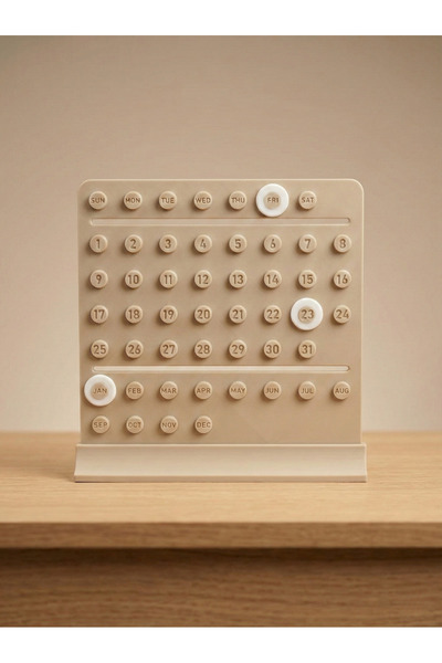 MidoriWorks Minimalist Sonsuz Masa Takvimi - Manuel Ayarlanabilir Perpetual C...