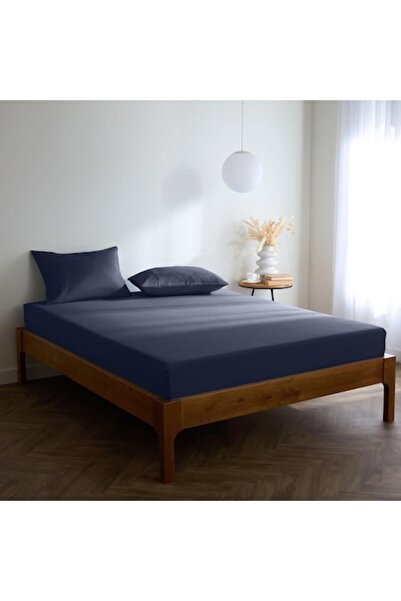 mellanni Cearșaf din microfibră, 180x200x40cm, rezistent la pete, albastru marin