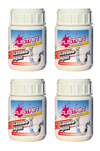 FUSTAIN 4x200 Gr Güçlü Lavabo ve Gider Açıcı - 4'lu Ekonomik Fırsat Paketi